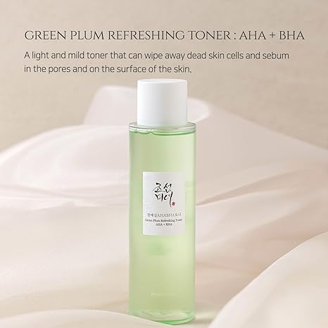Beauty of Joseon Green Plum Refreshing Toner: AHA + BHA 150ml / 5.07 fl oz – Exfoliating & Balancing Toner for Sensitive Skin