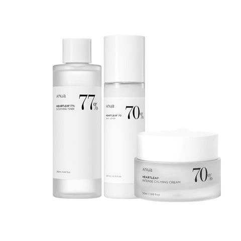 ANUA Heartleaf Soothing & Moisturizing Set – Toner, Daily Lotion & Calming Cream Bundle for Sensitive Skin (3-Step Routine)