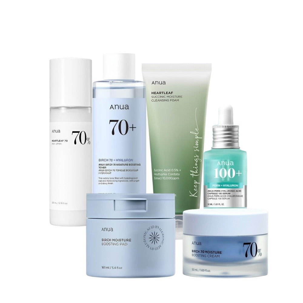 ANUA Essential 6 – Heartleaf & Birch Edition | Complete Skincare Routine for Sensitive & Dehydrated Skin